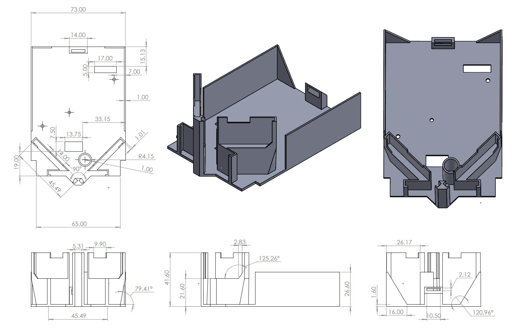 Engineering drawing of final robot chassis